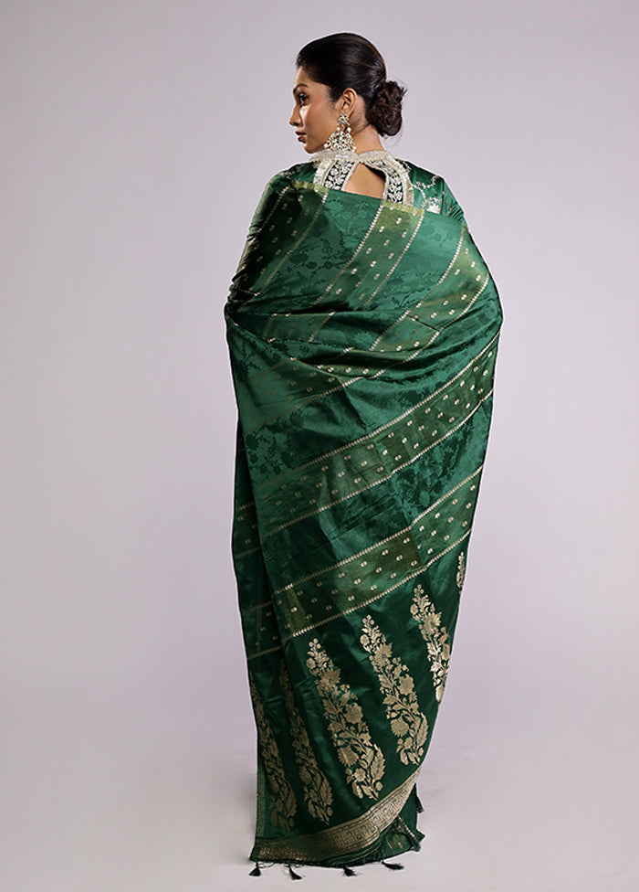 Green Dupion Silk Saree With Blouse Piece