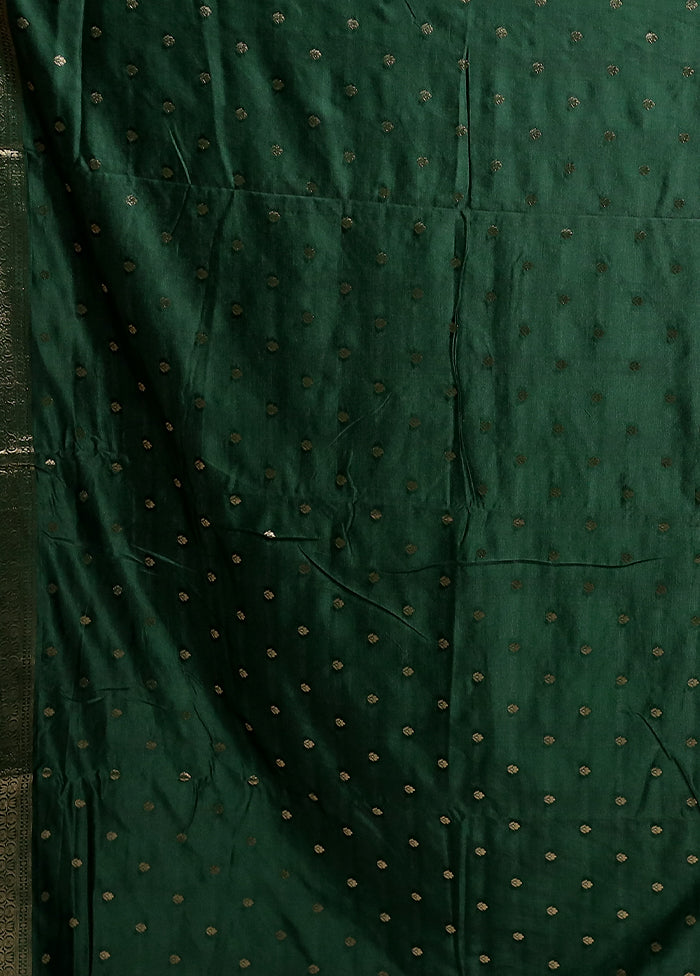 Green Dupion Silk Saree With Blouse Piece