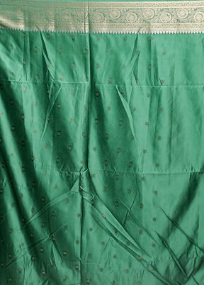 Green Dupion Silk Saree With Blouse Piece