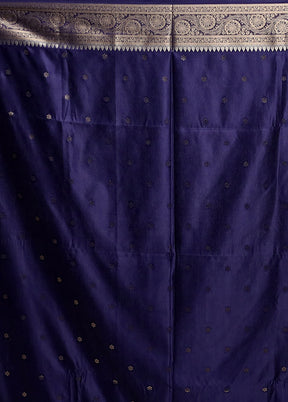 Blue Dupion Silk Saree With Blouse Piece