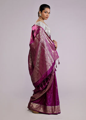 Pink Dupion Silk Saree With Blouse Piece