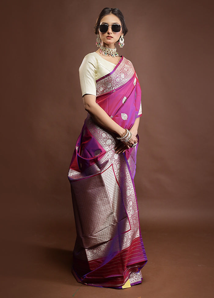 Maroon Katan Silk Saree With Blouse Piece
