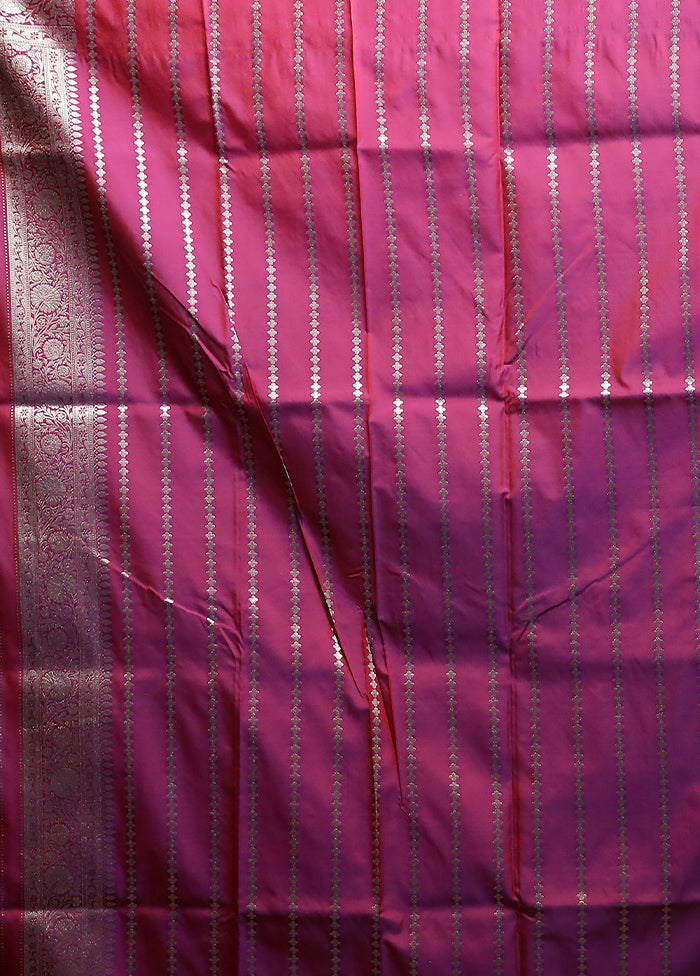 Maroon Katan Silk Saree With Blouse Piece