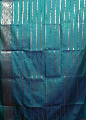 Green Katan Silk Saree With Blouse Piece