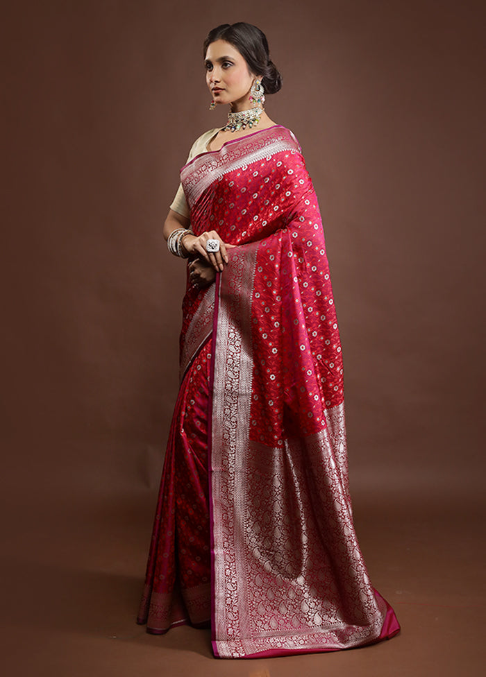 Pink Tanchoi Silk Saree With Blouse Piece