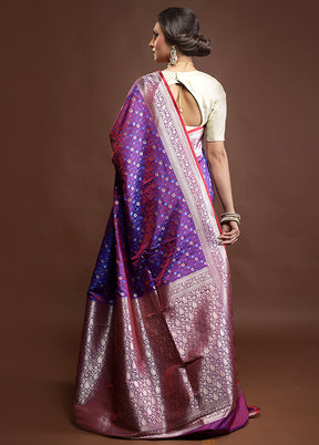 Purple Tanchoi Silk Saree With Blouse Piece
