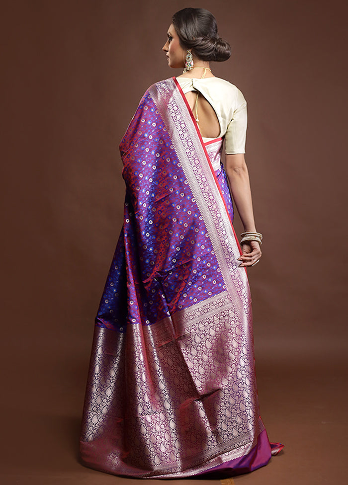 Purple Tanchoi Silk Saree With Blouse Piece