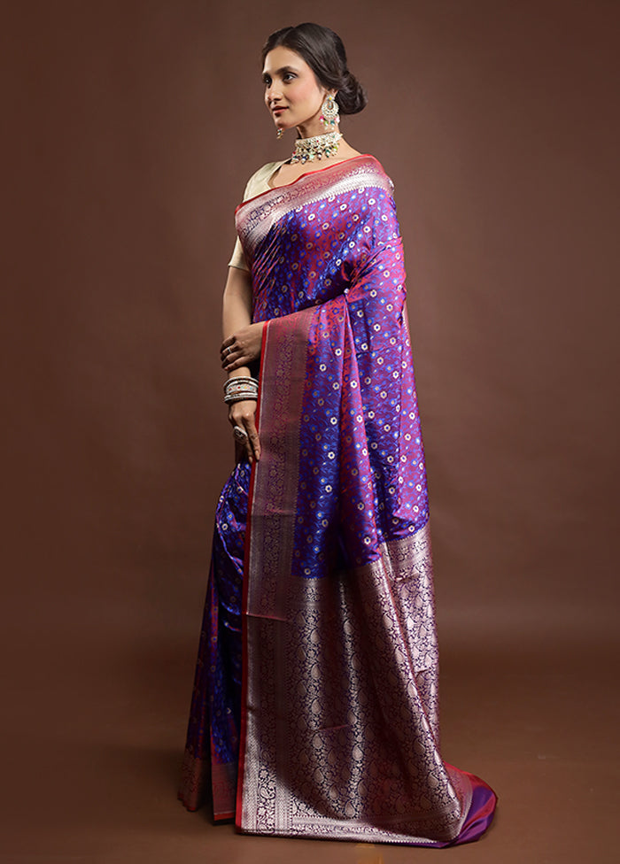 Purple Tanchoi Silk Saree With Blouse Piece
