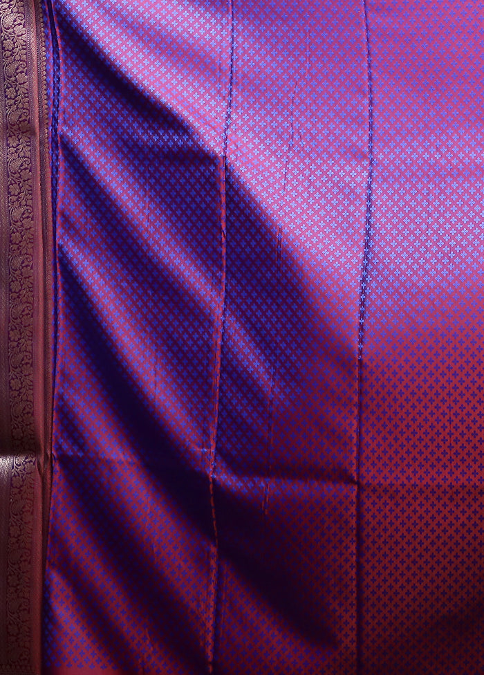 Purple Tanchoi Silk Saree With Blouse Piece