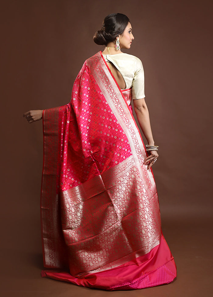 Pink Tanchoi Silk Saree With Blouse Piece