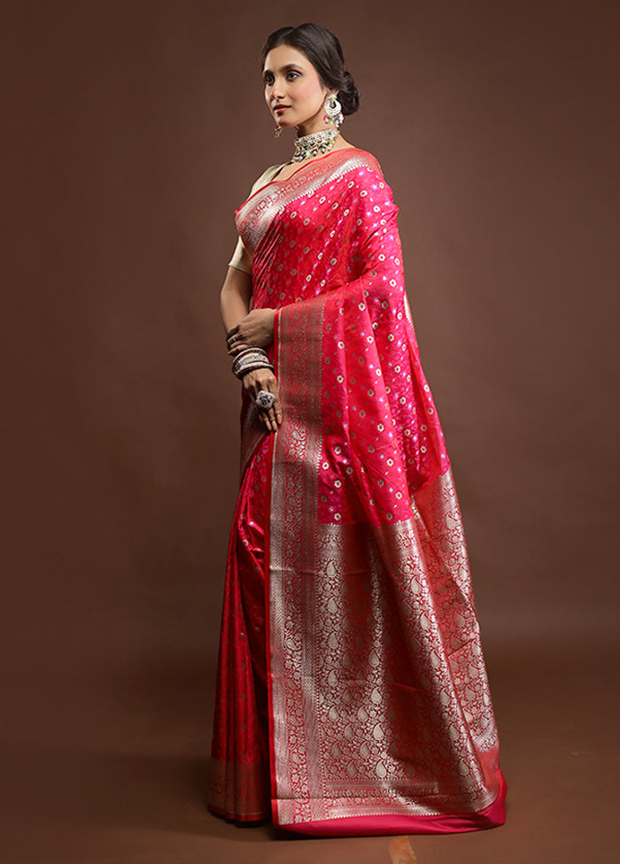 Pink Tanchoi Silk Saree With Blouse Piece