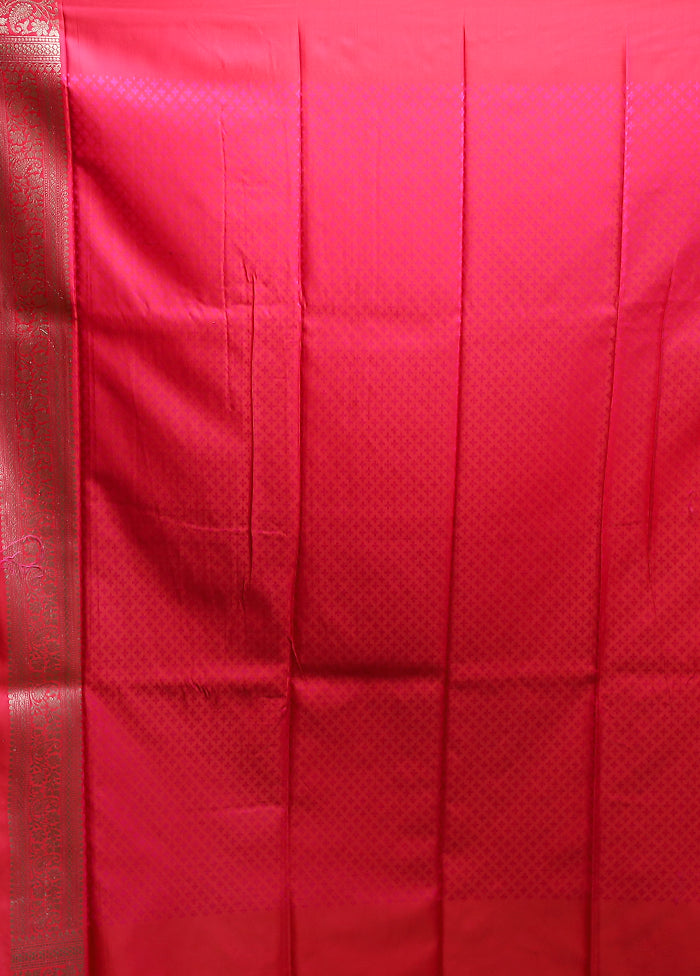 Pink Tanchoi Silk Saree With Blouse Piece