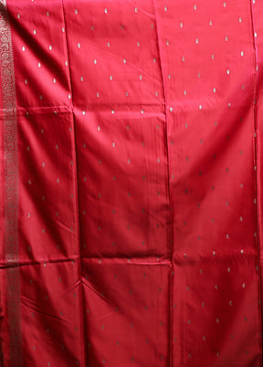 Pink Banarasi Silk Saree With Blouse Piece