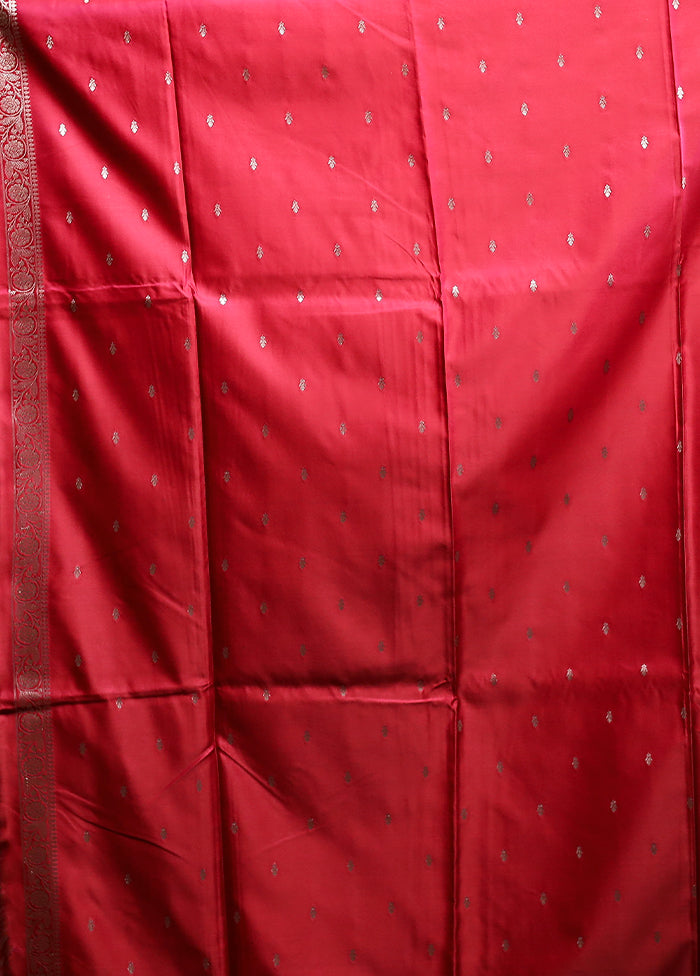 Pink Banarasi Silk Saree With Blouse Piece