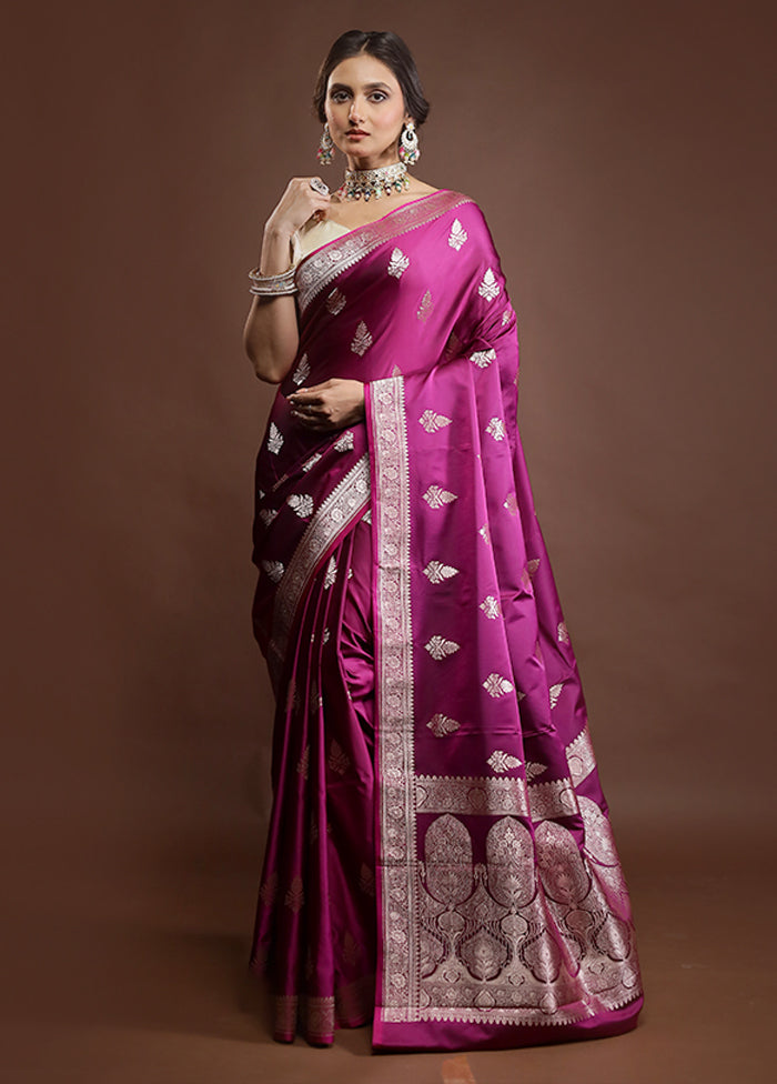 Purple Katan Silk Saree With Blouse Piece