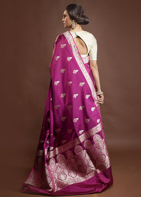 Purple Katan Silk Saree With Blouse Piece
