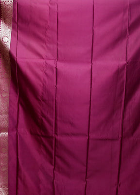 Purple Katan Silk Saree With Blouse Piece