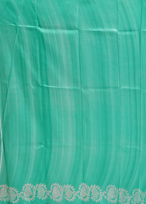 Green Printed Pure Silk Saree Without Blouse Piece