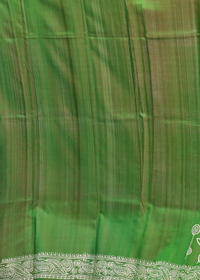 Green Pure Bishnupuri Silk Saree With Blouse Piece