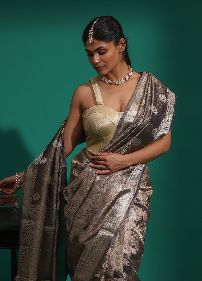 Purple Tissue Silk Saree With Blouse Piece