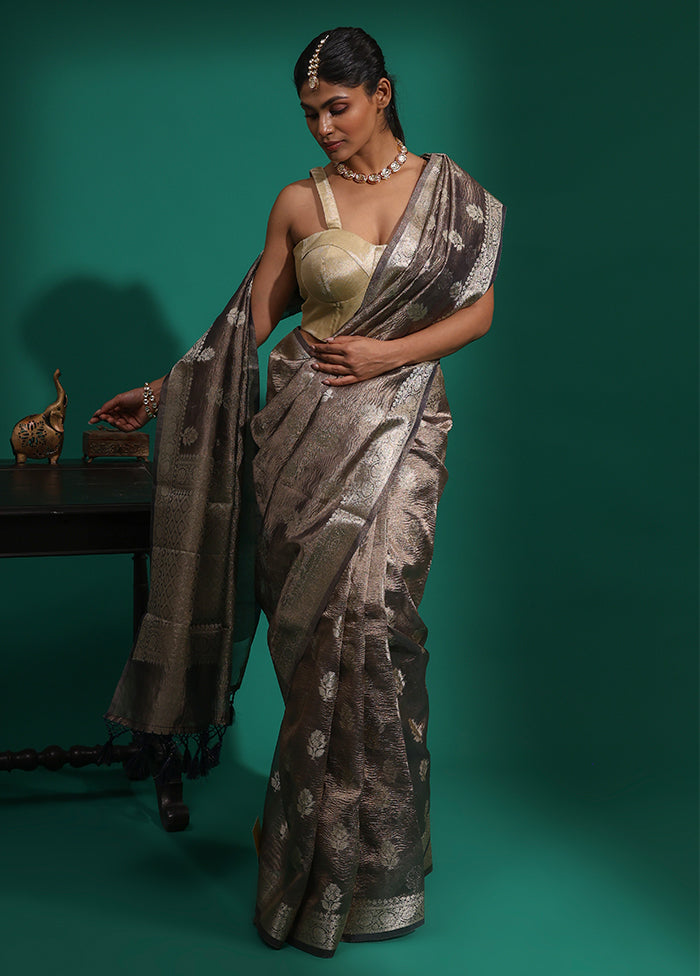 Purple Tissue Silk Saree With Blouse Piece