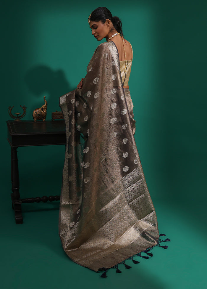 Purple Tissue Silk Saree With Blouse Piece