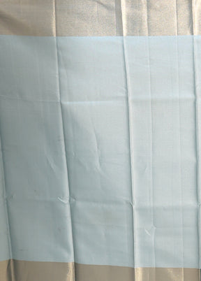 Blue Tissue Silk Saree With Blouse Piece