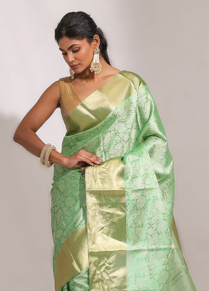 Red Tissue Silk Saree With Blouse Piece