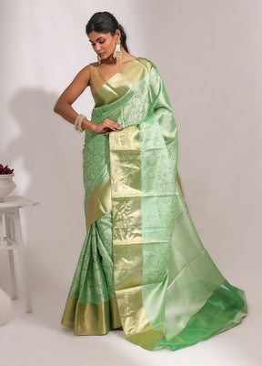 Red Tissue Silk Saree With Blouse Piece