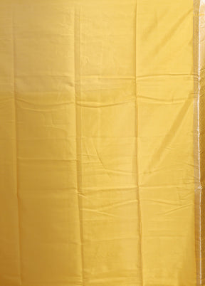 Yellow Dupion Silk Saree With Blouse Piece
