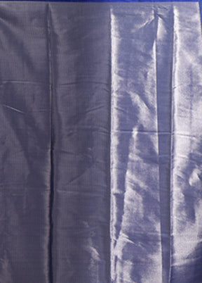 Blue Dupion Silk Saree With Blouse Piece