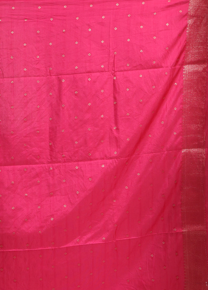 Pink Dupion Silk Saree With Blouse Piece