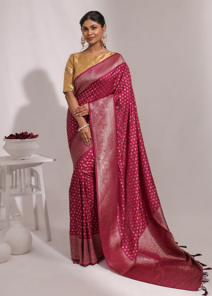 Purple Dupion Silk Saree With Blouse Piece
