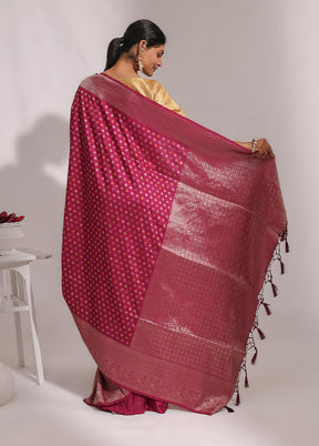 Purple Dupion Silk Saree With Blouse Piece