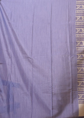 Blue Tussar Silk Saree With Blouse Piece