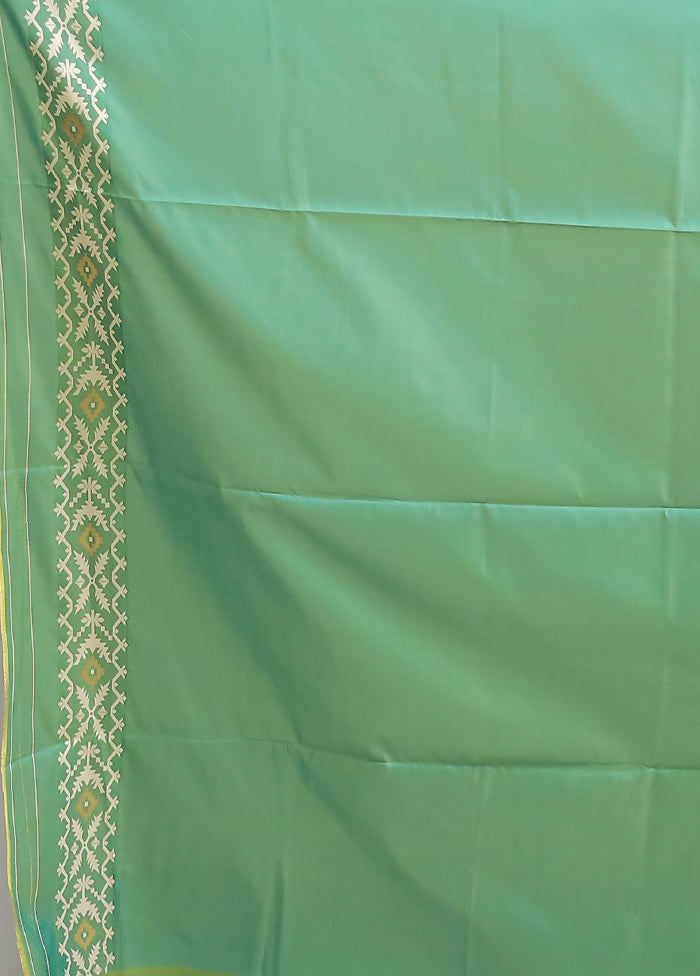 Green Dupion Silk Saree With Blouse Piece