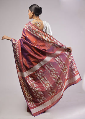 Purple Dupion Silk Saree With Blouse Piece