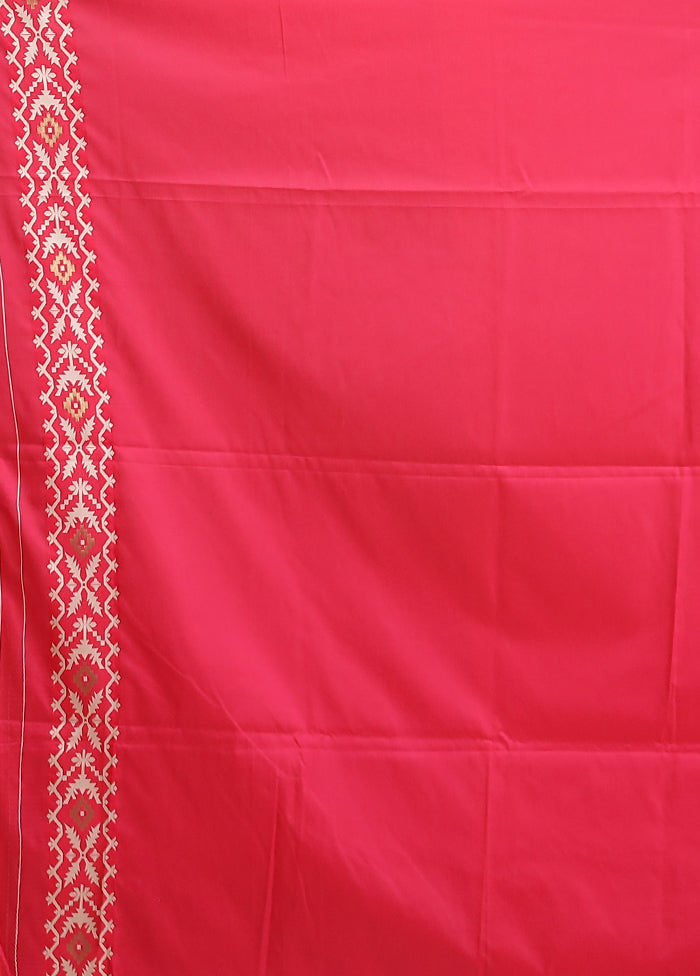 Pink Dupion Silk Saree With Blouse Piece