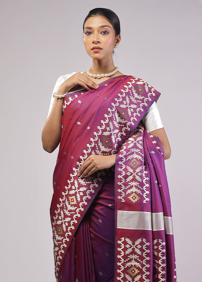 Pink Dupion Silk Saree With Blouse Piece
