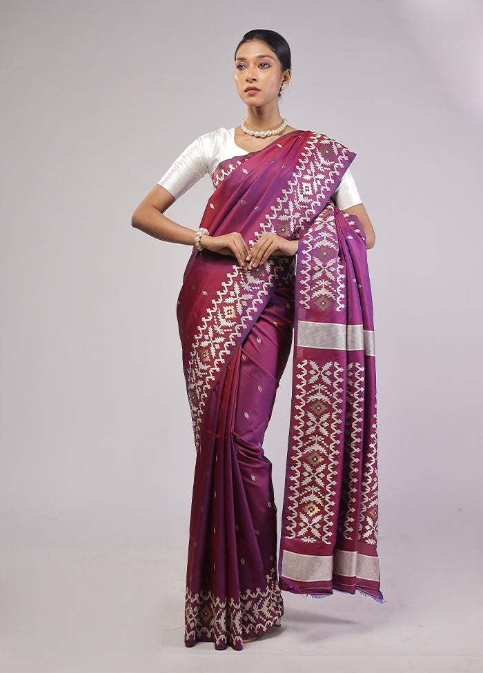 Pink Dupion Silk Saree With Blouse Piece