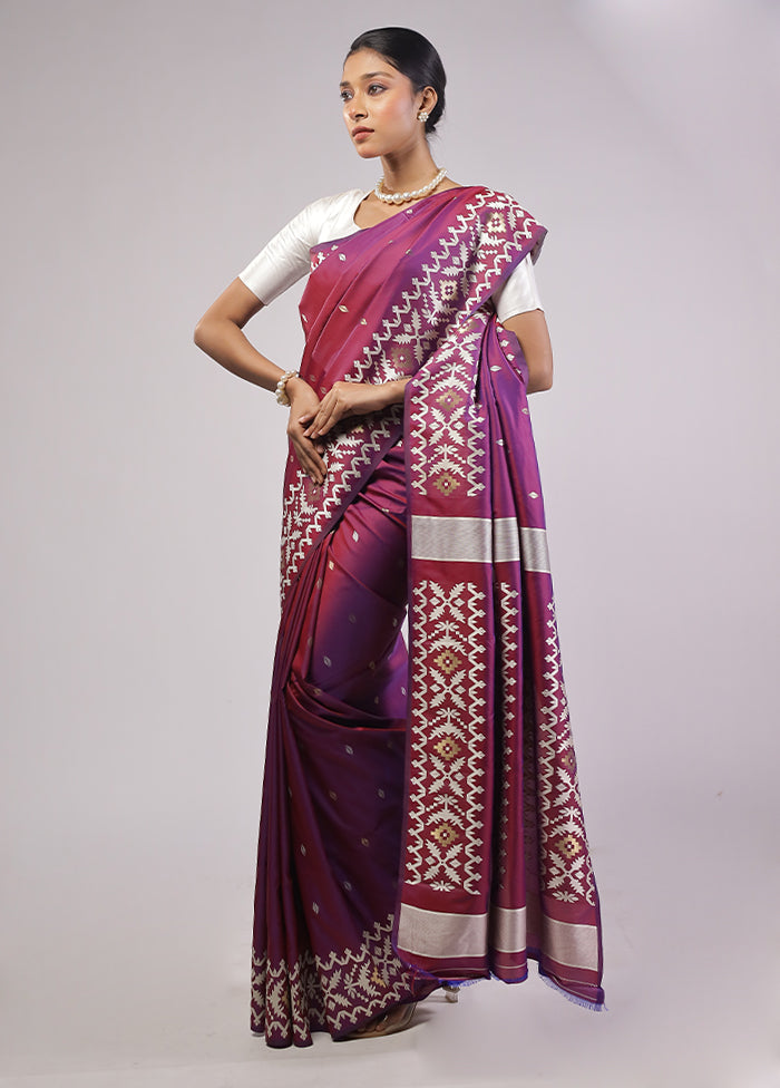 Pink Dupion Silk Saree With Blouse Piece