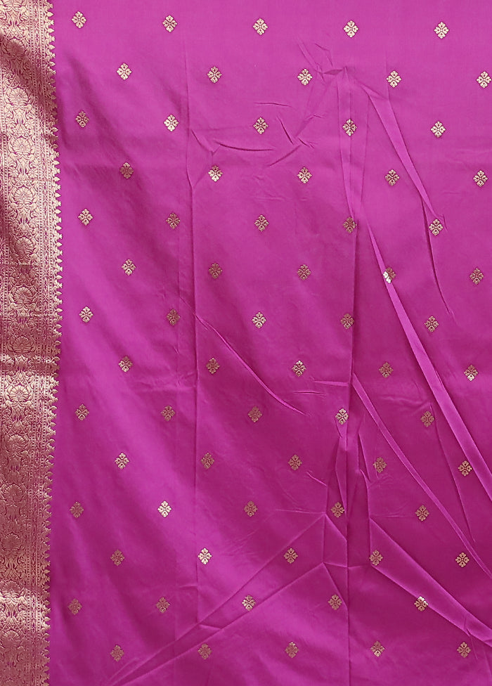 Purple Dupion Silk Saree With Blouse Piece