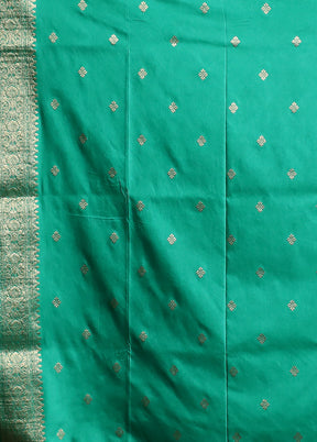 Green Dupion Silk Saree With Blouse Piece
