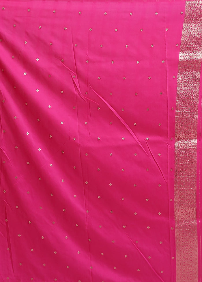 Pink Dupion Silk Saree With Blouse Piece