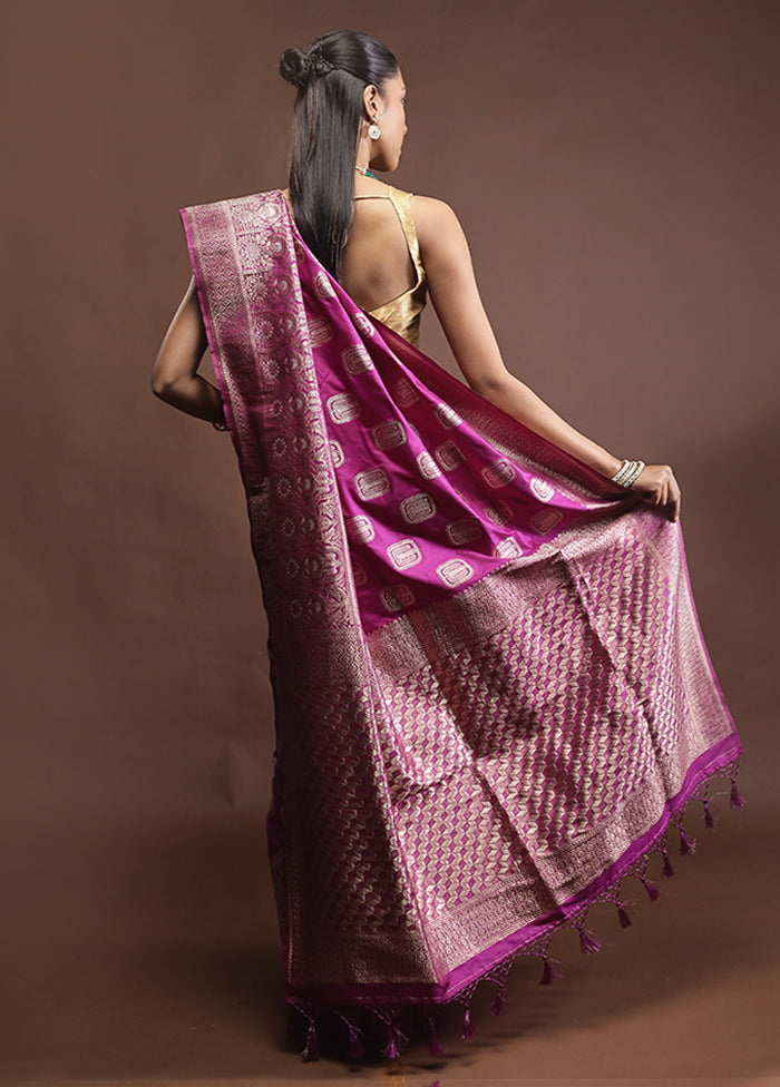 Purple Dupion Silk Saree With Blouse Piece