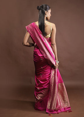 Pink Dupion Silk Saree With Blouse Piece