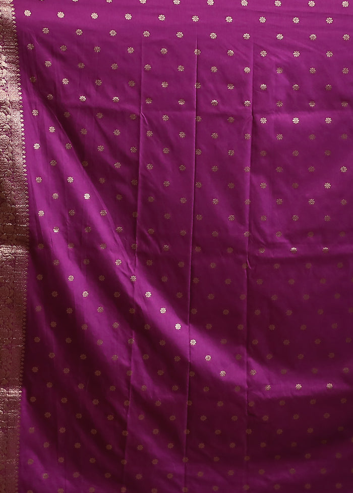 Purple Dupion Silk Saree With Blouse Piece