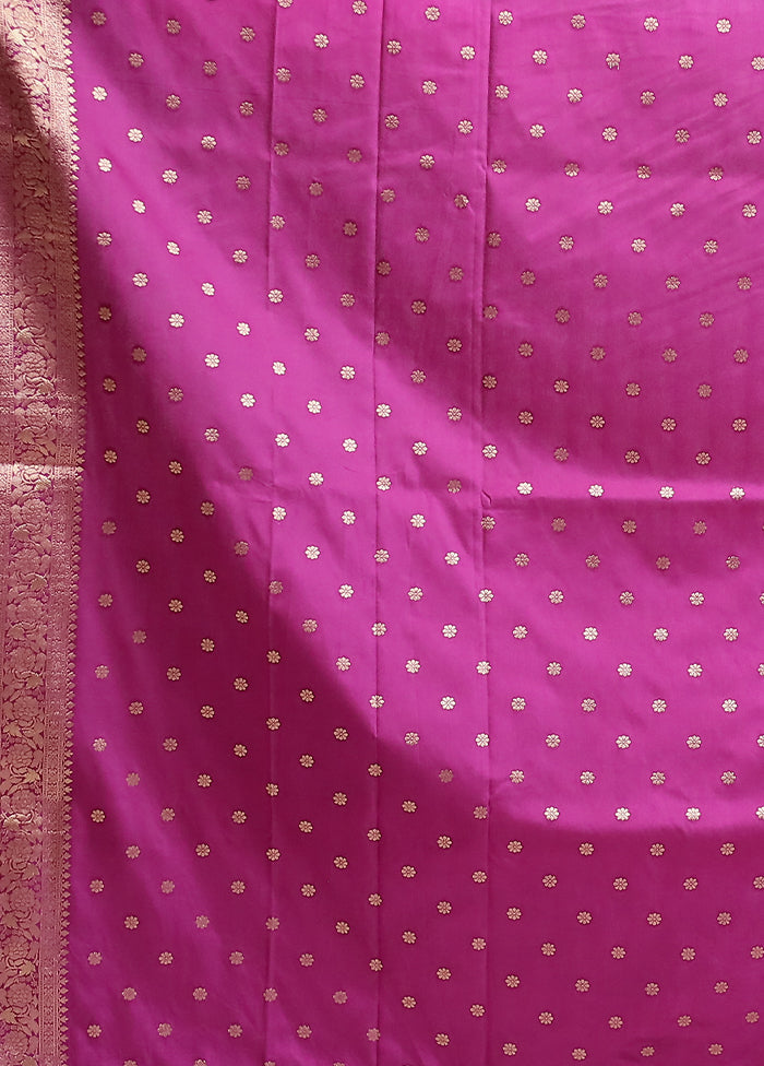 Purple Dupion Silk Saree With Blouse Piece