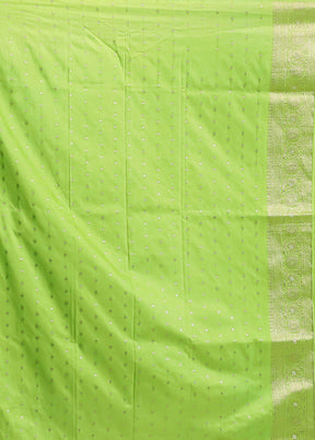 Green Dupion Silk Saree With Blouse Piece