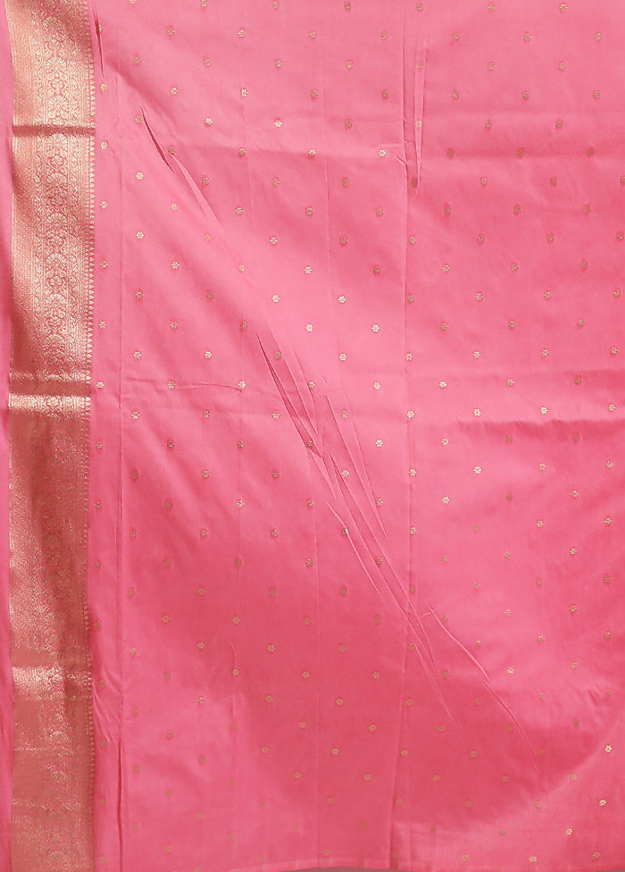 Pink Dupion Silk Saree With Blouse Piece